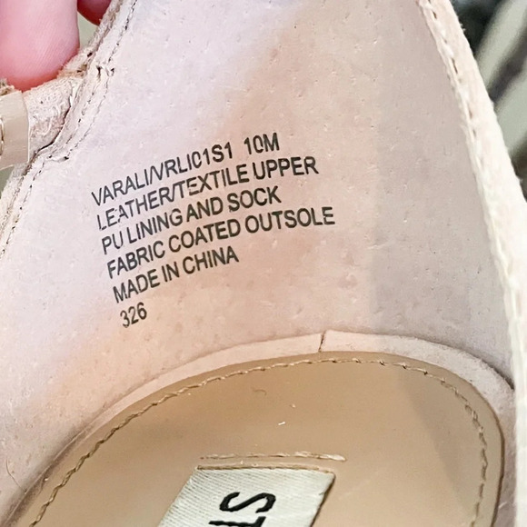 Steve Madden Varali Nude Rhinestone Block Heel Suede Sandals Size 10 - Picture 12 of 13